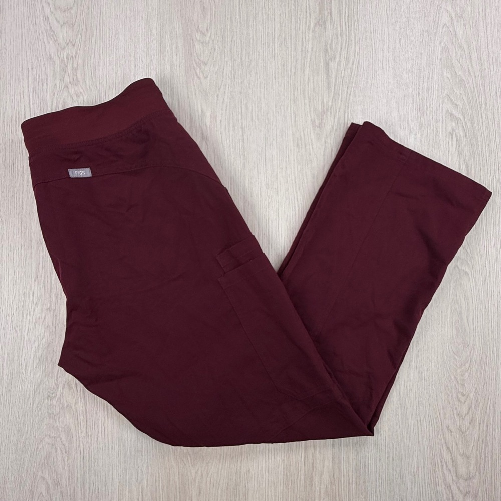 Scrub Pants FIGS Women M/P Burgundy Technical Collection T21004P Cargo Straight